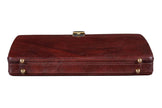 Executive Men's Leather Attache Briefcase Brown/Cherry Red