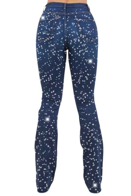 Galaxy Glow Rhinestone Boot Cut Jean