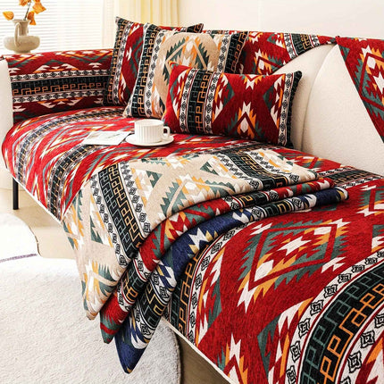 Boho Couch Cover - Chic Snow Chenille Sofa Slipcover