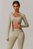 The Nova Luxe Jacket Sports Bra Leggings 3-Piece Set