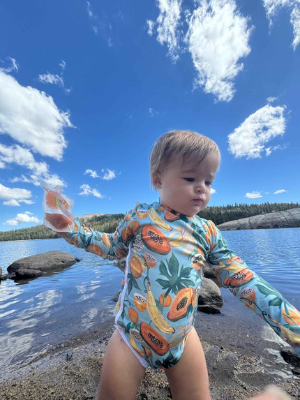 Lola One Piece Kids Swimsuit - Papaya