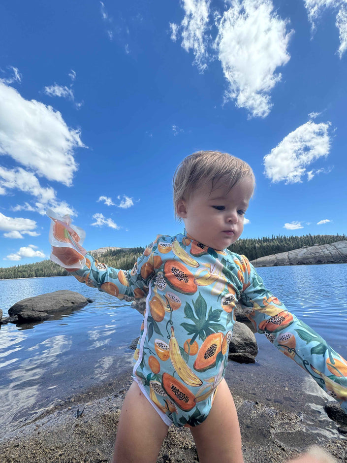 Lola One Piece Kids Swimsuit - Papaya