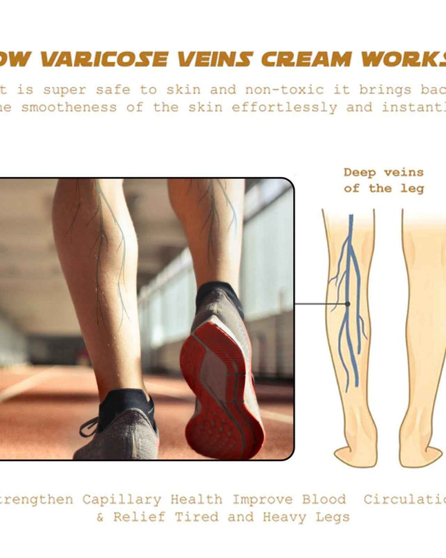 Ximonth Vein Renewal Smooth Legs Cream, Relief Sore Legs Massage Varicose Earthworm Leg Vein Care Cream