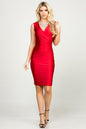 Overlap Tricot Tanya dress with side pleats