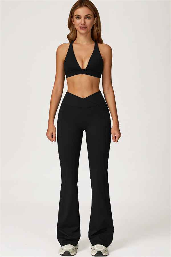 The Glacier Sports Bra Flared Leggings 2-Piece Set