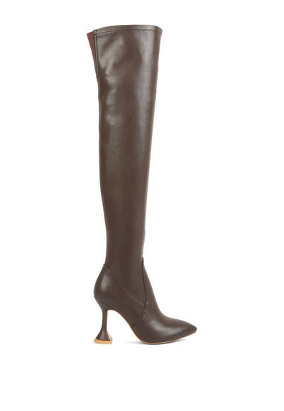 BRANDY OVER THE KNEE HIGH HEELED BOOTS - Pikemla