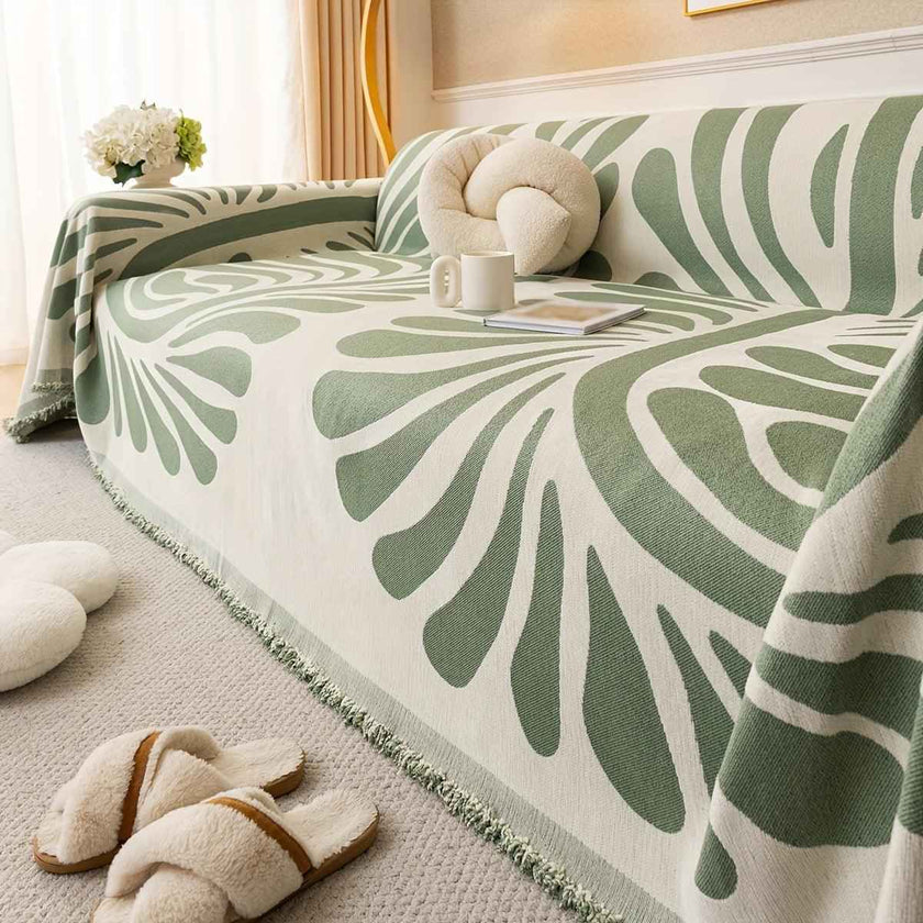 Versatile Chenille Sofa Cover - Pet-Friendly, Orange Dog Couch Cover