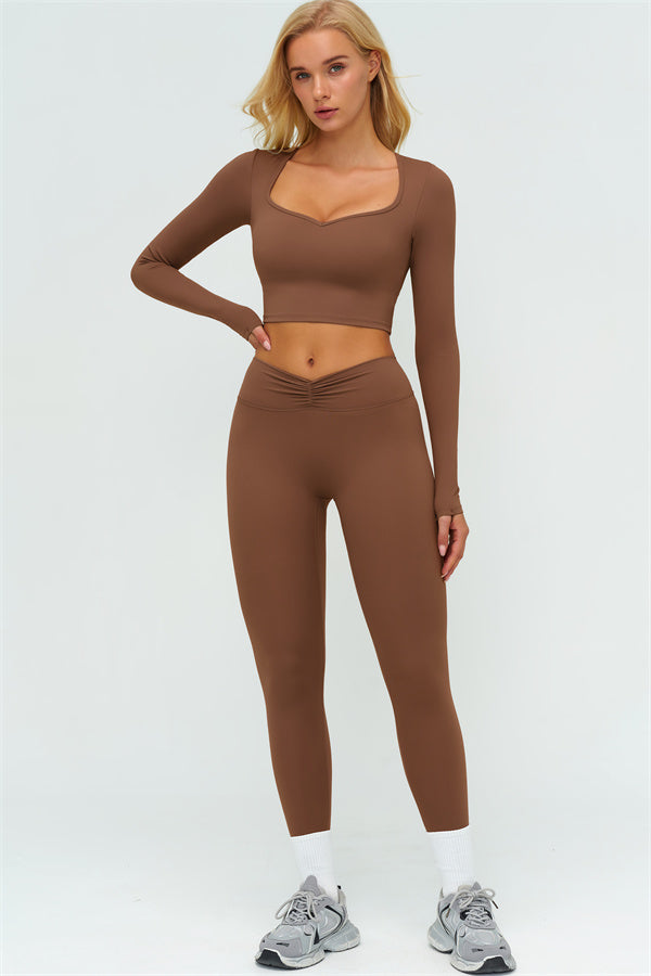 The Lushness Long Sleeve Crop top Leggings 2-Piece Set