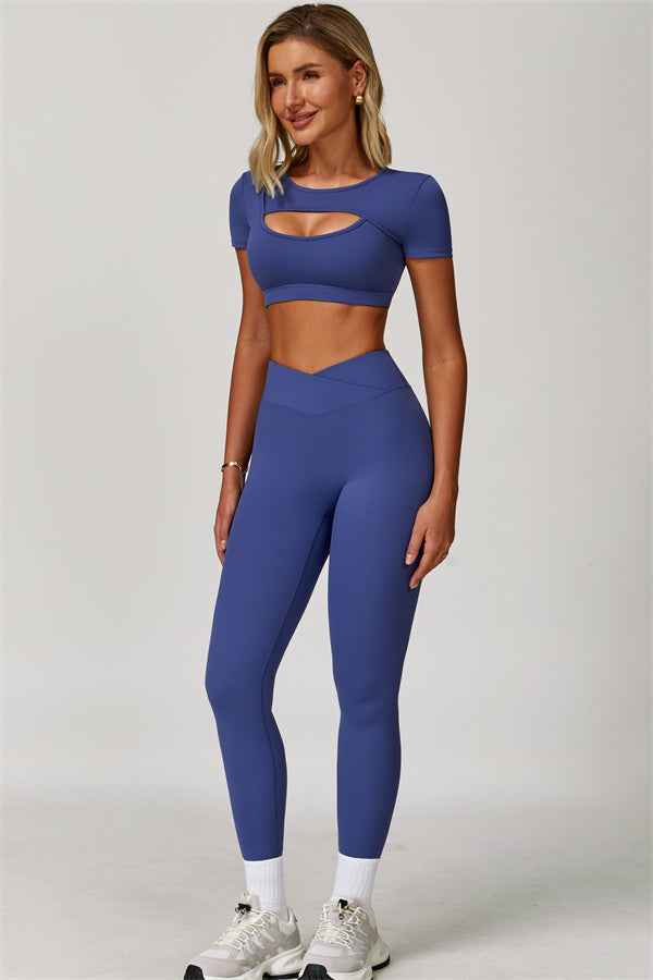 The Lavish Cut-out Crop Top Leggings 2-Piece Set