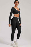 The Elevate New Long Sleeve Crop top Leggings 2-Piece Set