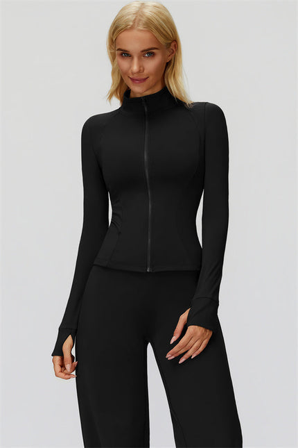 The FemmeFit Zip Jacket Straight Leg Pants 2-Piece Set