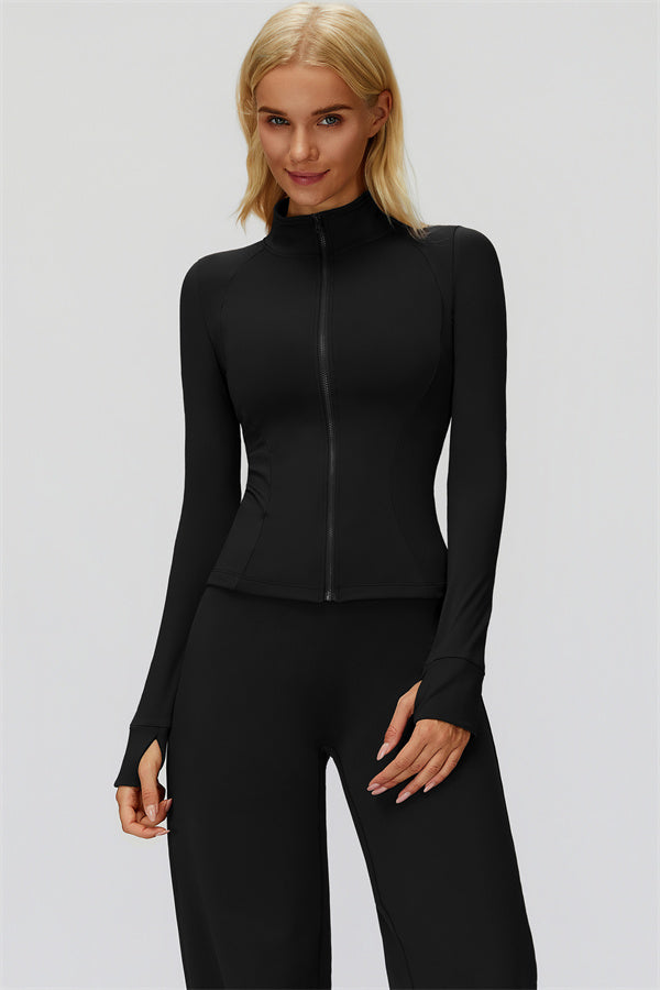The FemmeFit Zip Jacket Straight Leg Pants 2-Piece Set