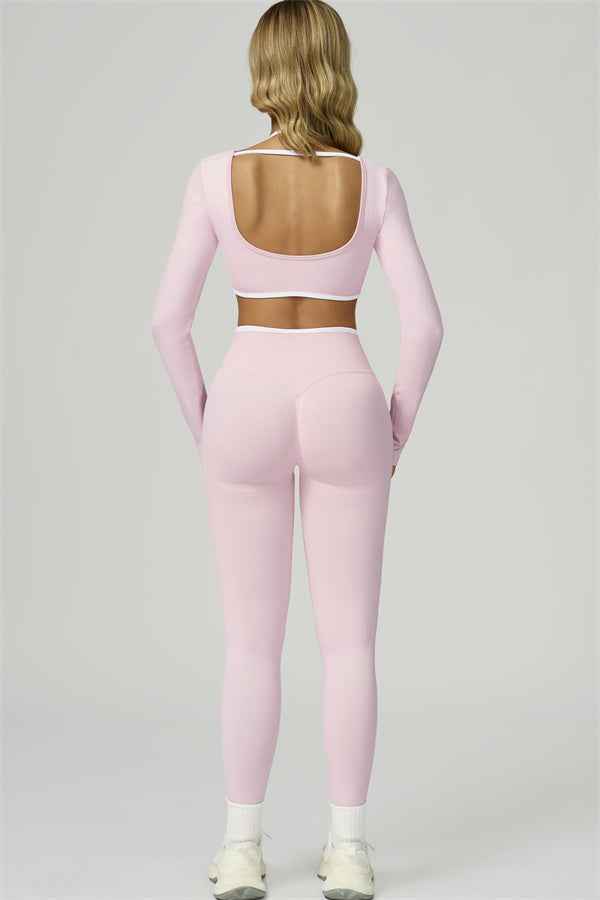 The Prime Line Long Sleeve Crop Top Leggings 2-Piece Set