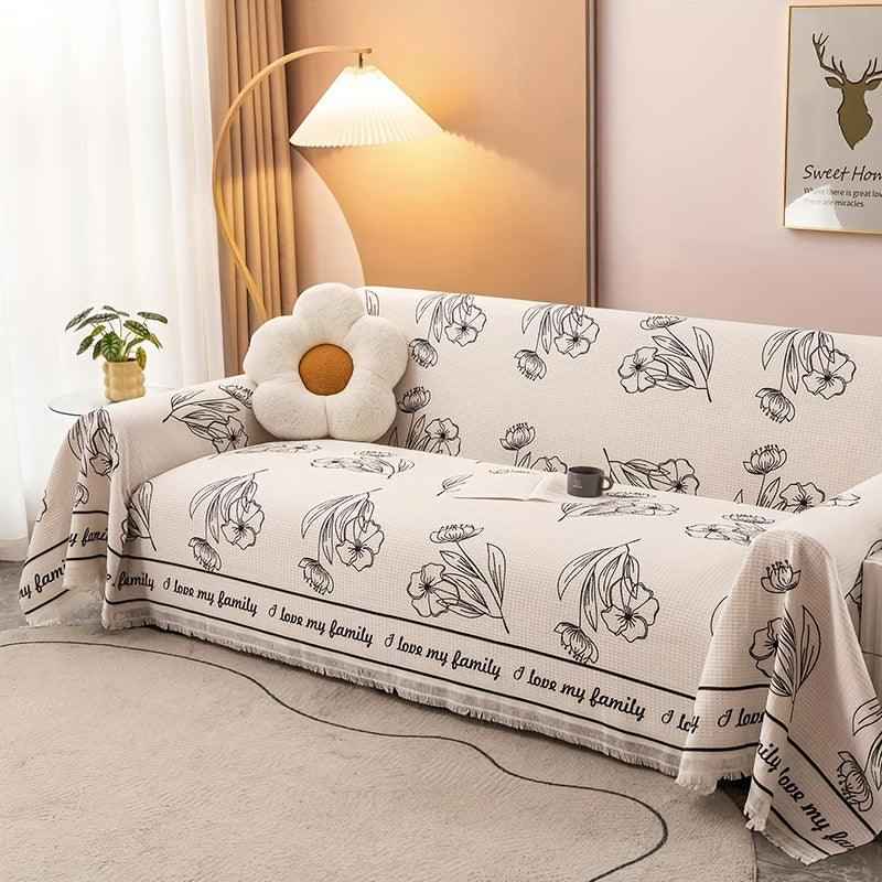 Vintage Slipcovers Couch | Plush Sofa Throw Cover for All Seasons