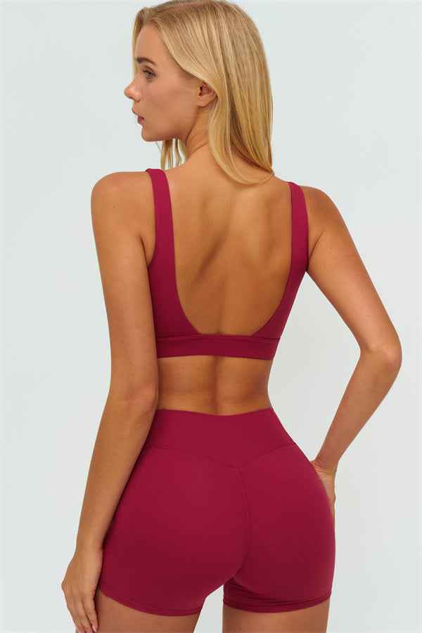 The Lushness V-Back Sports Bra Shorts 2-Piece Set