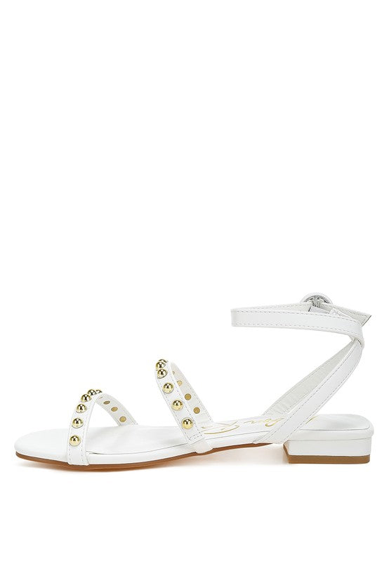 Flippity Studded Ankle Strap Flat Sandals