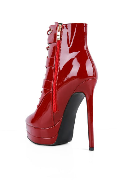 High Heeled Patent PU Stiletto Boot - Pikemla