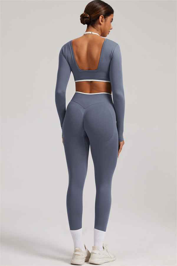 The Elevate New Long Sleeve Crop top Leggings 2-Piece Set