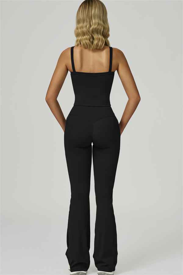 The Flourish Crop Tank Flared Leggings 2-Piece Set
