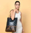 Blue Women's Leather Tote