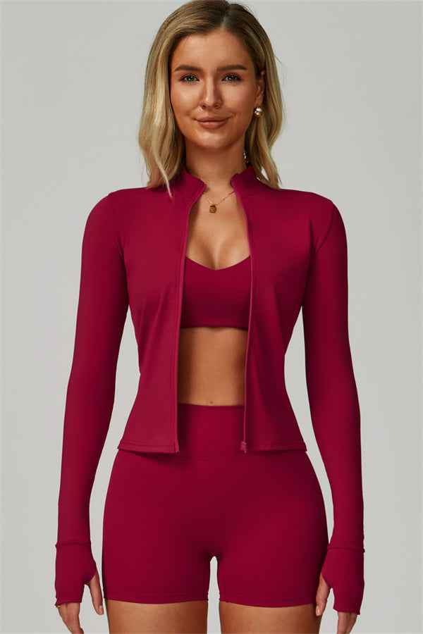 The Seraphine Jacket Sports Bra Shorts 3-Piece Set