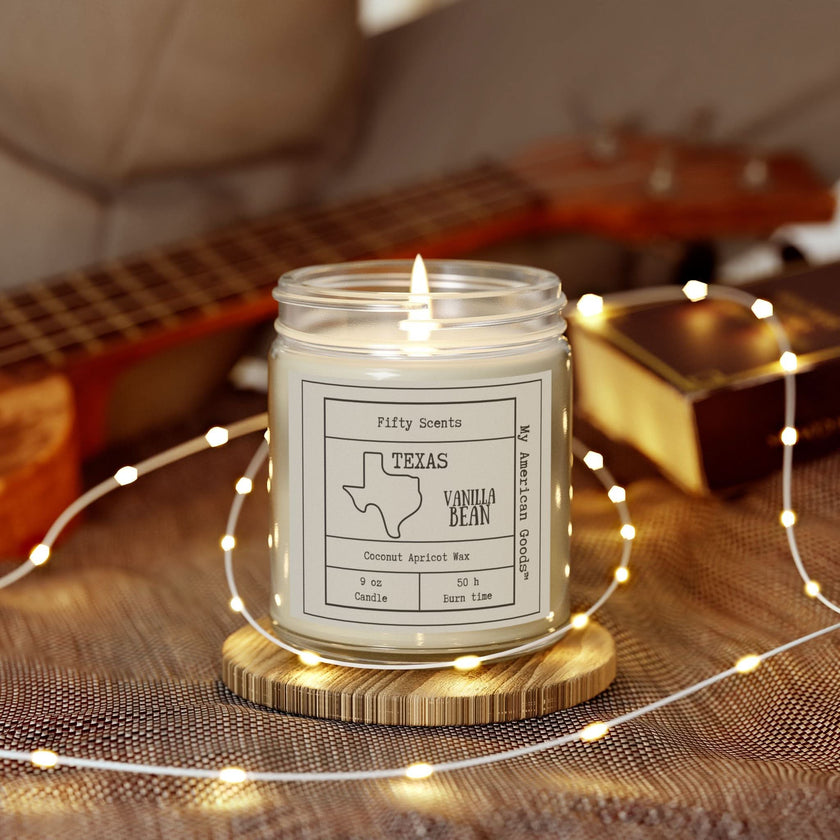 Texas - Vanilla Bean Scented Candle - Coconut Apricot Wax