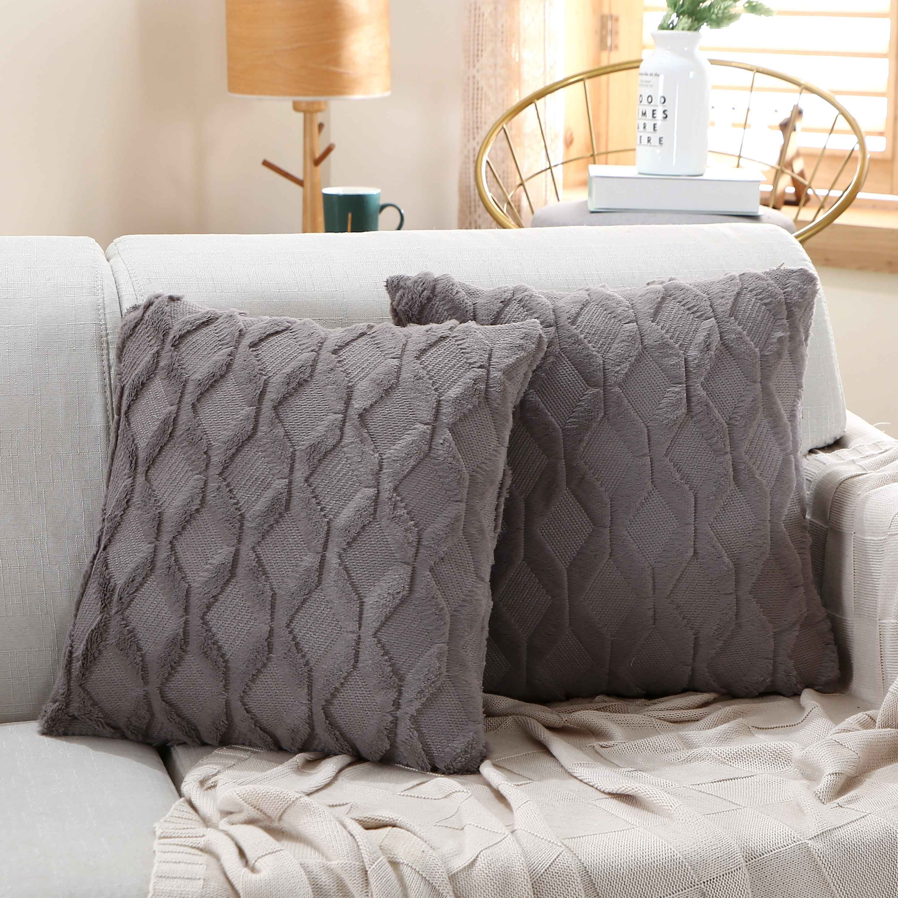 18"x18" Throw Pillow FULL set of cover and insert  Wide Variety of Colors reversable