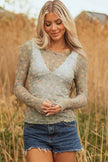 Floral Mesh Long Sleeve Top