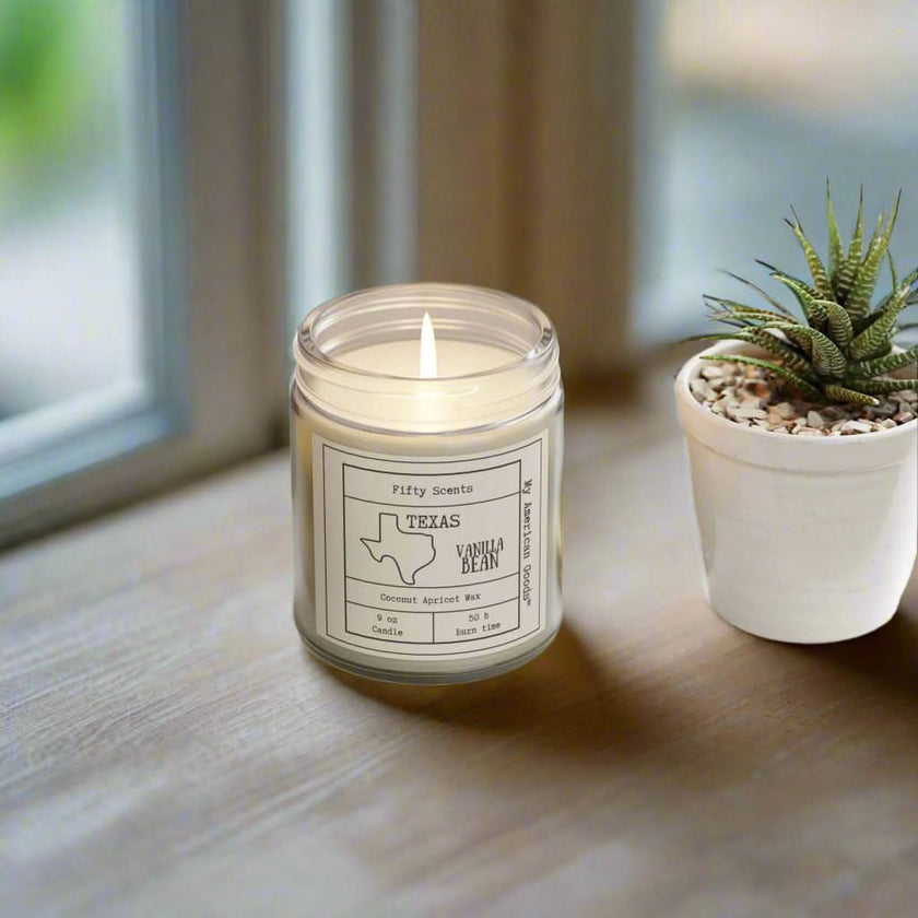 Texas - Vanilla Bean Scented Candle - Coconut Apricot Wax