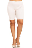 Solid high waist biker shorts -Plus Sized - Pikemla