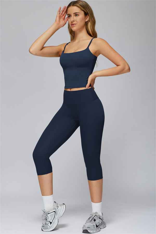 The FlexCore Crop Tank Capri Leggings 2-Piece Set