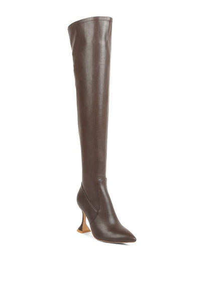 BRANDY OVER THE KNEE HIGH HEELED BOOTS - Pikemla