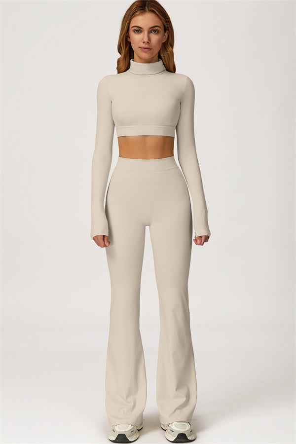 The Axis Crop Top Flared Leggings 2-Piece Set