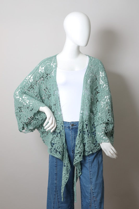 Crochet Floral Petal Kimono Wrap - Pikemla