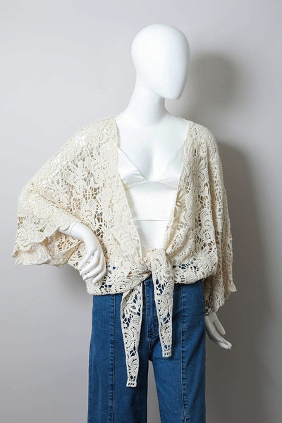 Crochet Floral Petal Kimono Wrap - Pikemla