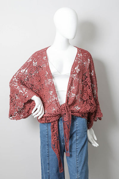 Crochet Floral Petal Kimono Wrap - Pikemla