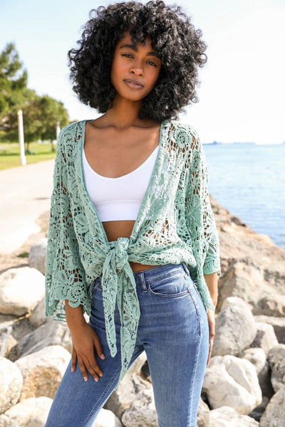 Crochet Floral Petal Kimono Wrap - Pikemla