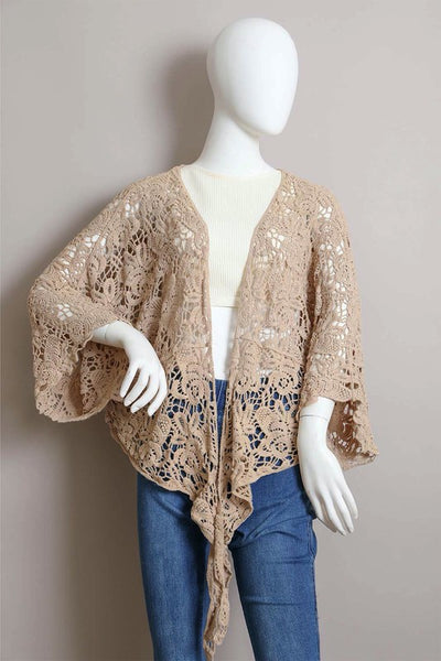 Crochet Floral Petal Kimono Wrap - Pikemla