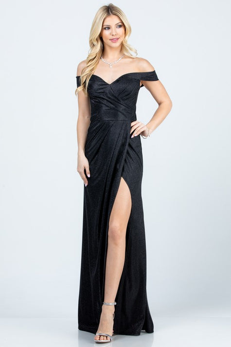 Off Shoulder Shimmering Gown - Pikemla