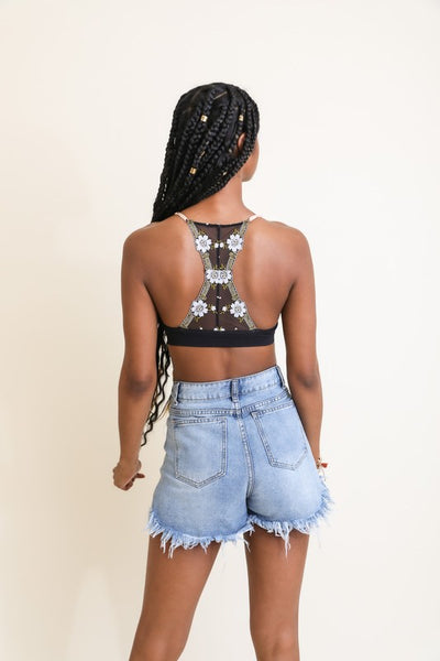 Floral Lattice Bralette - Pikemla