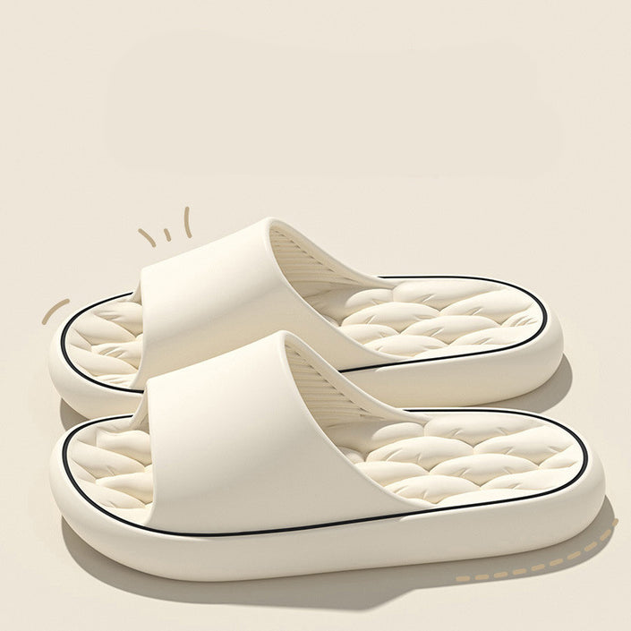 Non-slip Design Bathroom Slippers Home Summer Thick Sole Floor Bedroom House Shoes For Women Men