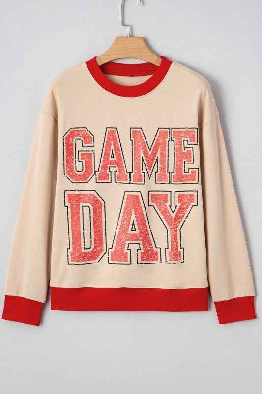 GAME DAY Varsity Stripe Crewneck Sweatshirt