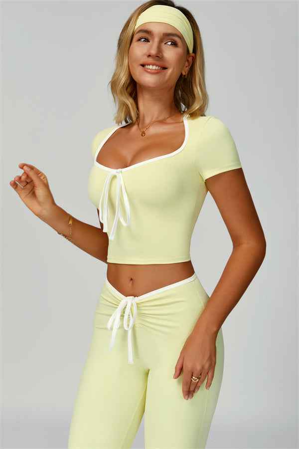 The Skyline Tie Top Flared Leggings 2-Piece Set