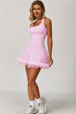 The Dynamic Crop Top Mesh Tennis Skirt 2-Piece Set