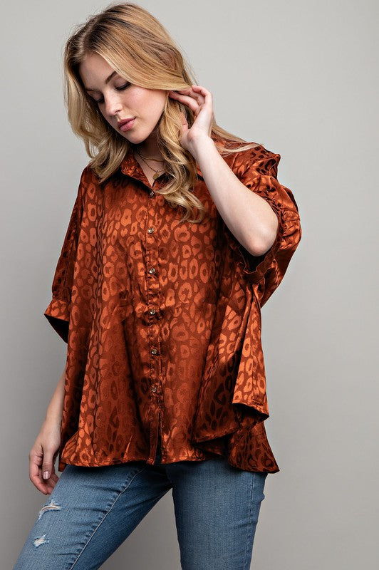 Satin Button Down Top - Pikemla