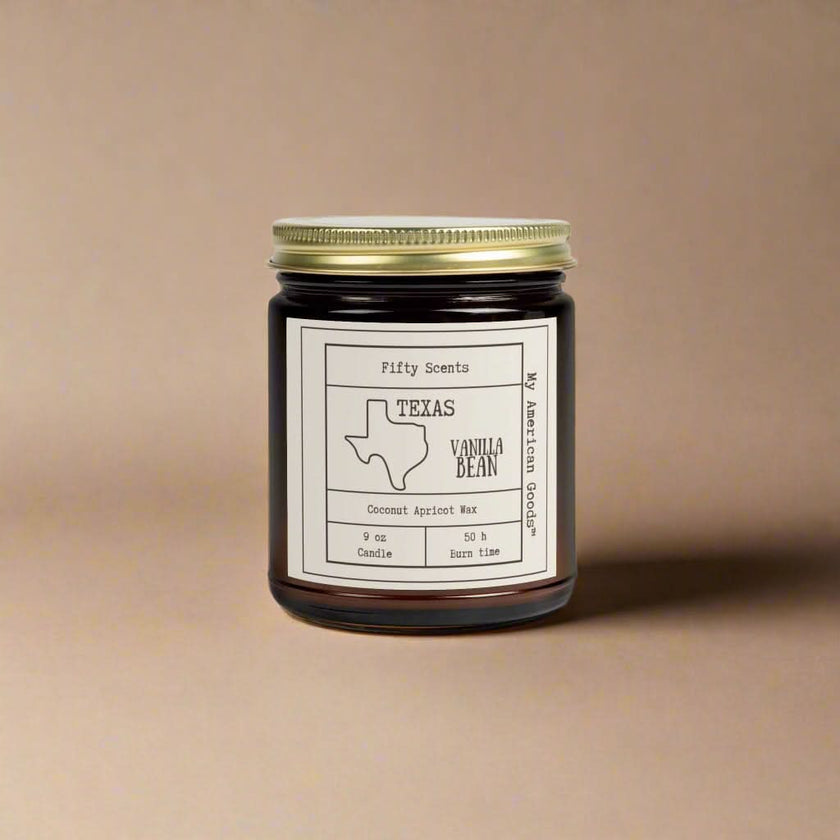Texas - Vanilla Bean Scented Candle - Coconut Apricot Wax