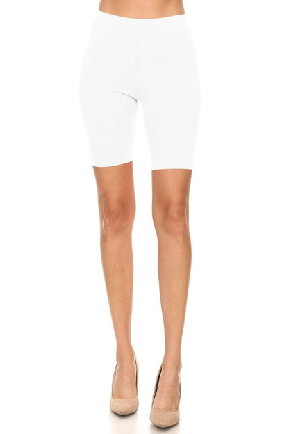 Solid high waist biker shorts - Pikemla