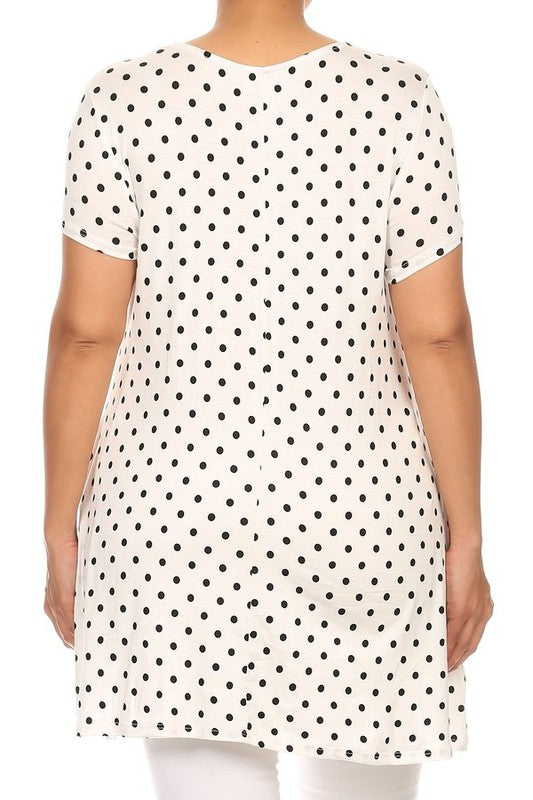 Polka Dot Tunic -Plus Size - Pikemla