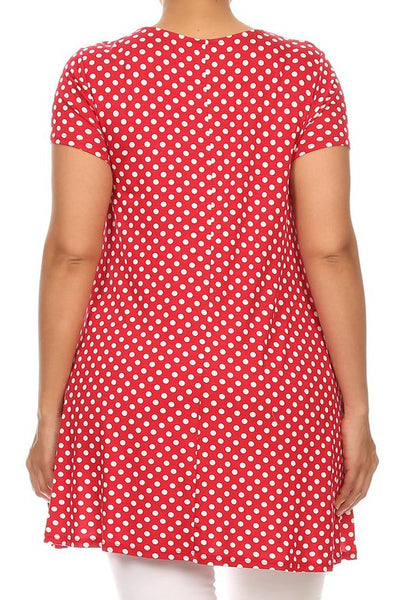 Polka Dot Tunic -Plus Size - Pikemla