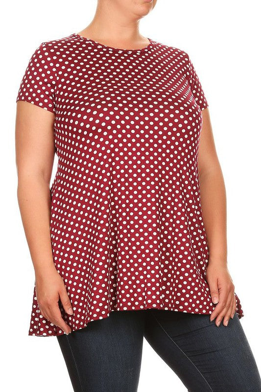 Polka Dot Tunic -Plus Size - Pikemla